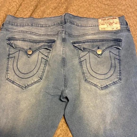 True Religion men's Sky Blue Straight Leg Jeans